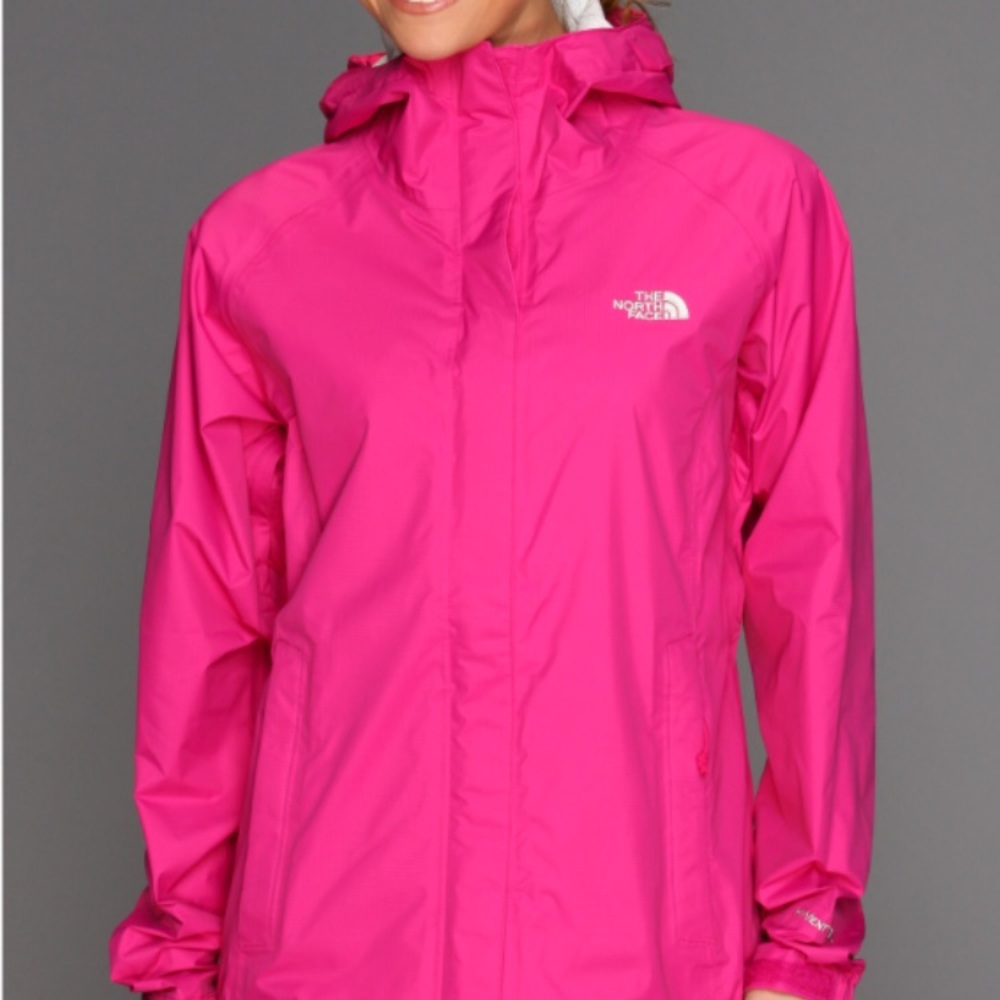 Pink Northface rain jacket